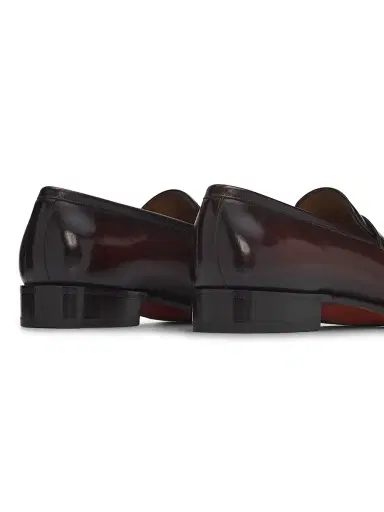 Santoni Men's Arco Leather Loafers - Dark Brown - Size 11 | Thumbnail 3