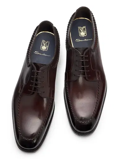 Santoni Men's Fortuna Leather Oxfords | Thumbnail 4