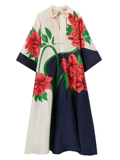La DoubleJ Women's Magnifico Dress - Queen Peony Placae Blue - Size 14 | Thumbnail 3 La DoubleJ Women's Magnifico Dress - Queen Peony Placae Blue - Size 14 | Thumbnail 3