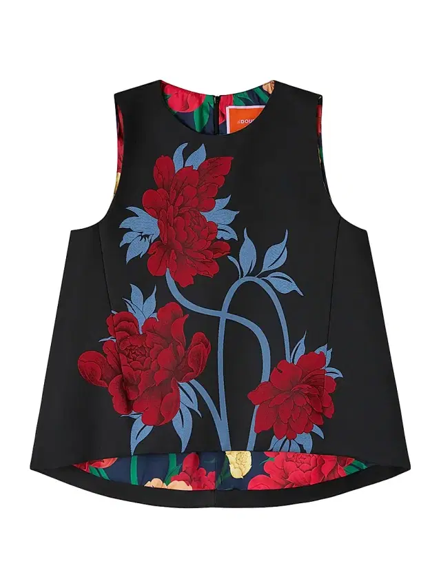 Women's La Scala Top - Peonies Jacquard Blue