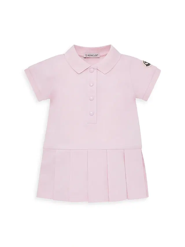 Moncler Baby Girl's & Little Girl's Polo Shirt Dress in Cotton Piquet - Light Pink