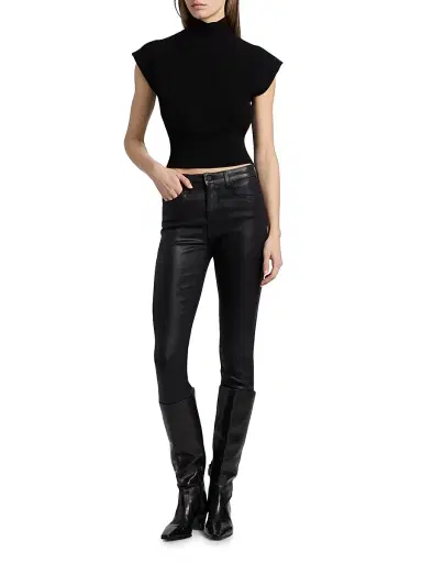 Rick Owens Women's Concordians Wool Turtleneck Top - Black - Size Large | Thumbnail 2