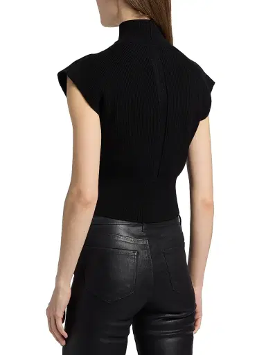 Rick Owens Women's Concordians Wool Turtleneck Top - Black - Size Large | Thumbnail 5