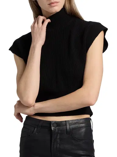 Rick Owens Women's Concordians Wool Turtleneck Top - Black - Size Large | Thumbnail 6