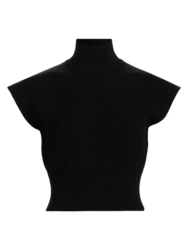Women's Concordians Wool Turtleneck Top - Black