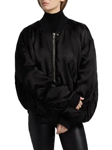 Rick Owens Women's Secchia Flight Jacket - Black - Size 8 | Thumbnail 3 Rick Owens Women's Secchia Flight Jacket - Black - Size 8 | Thumbnail 3