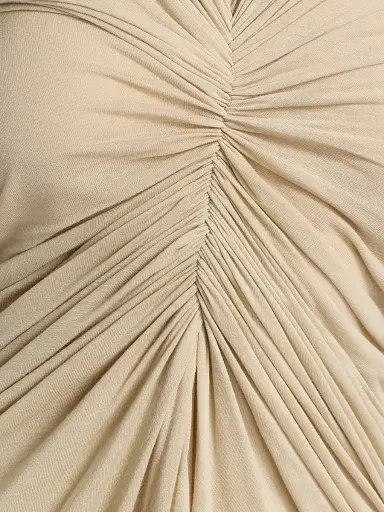 Rick Owens Women's Radiance Ruched Long-Sleeve Top - Sand - Size 2 | Thumbnail 7