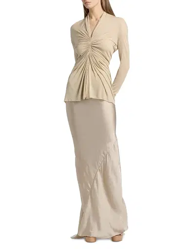 Rick Owens Women's Coda Mix-Media Maxi Skirt | Thumbnail 2 Rick Owens Women's Coda Mix-Media Maxi Skirt | Thumbnail 2