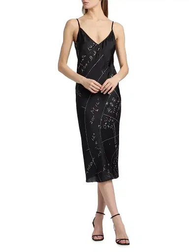 Rick Owens Women's Natal Chart Print Slipdress - Black Milk - Size 8 | Thumbnail 2
