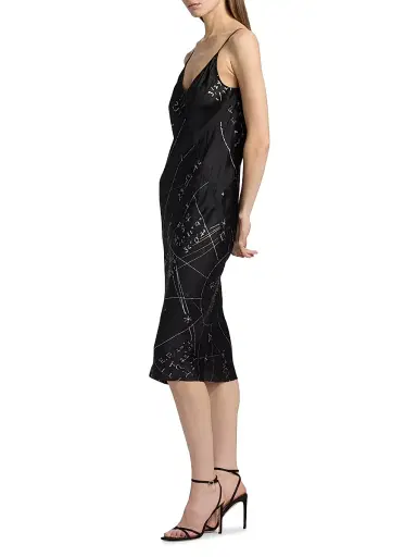 Rick Owens Women's Natal Chart Print Slipdress - Black Milk - Size 8 | Thumbnail 4
