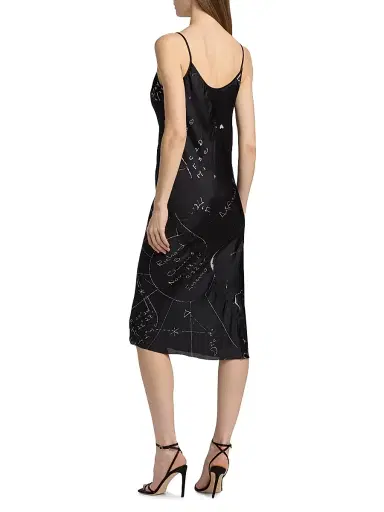 Rick Owens Women's Natal Chart Print Slipdress - Black Milk - Size 8 | Thumbnail 5