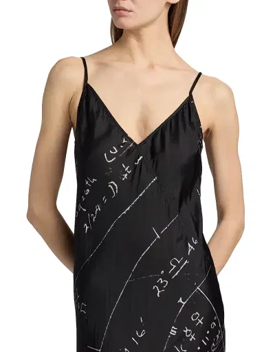 Rick Owens Women's Natal Chart Print Slipdress - Black Milk - Size 8 | Thumbnail 6