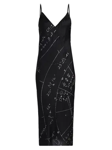 Rick Owens Women's Natal Chart Print Slipdress - Black Milk - Size 8 | Thumbnail 1