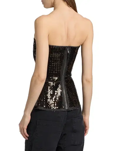 Rick Owens Women's Concordians Sequined Bustier Top - Black Bronze - Size 2 | Thumbnail 5