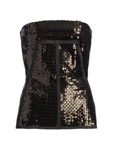 Rick Owens Women's Concordians Sequined Bustier Top - Black Bronze - Size 2 | Thumbnail 1