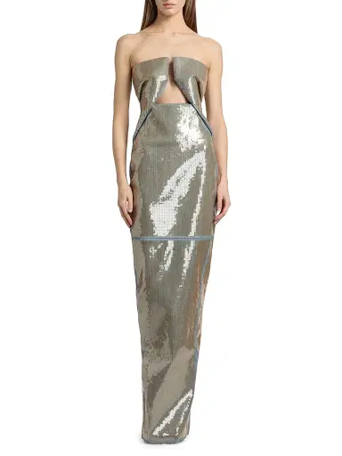 Rick Owens Women's Temple Prong Sequined Gown - Blue Sand - Size 6 | Thumbnail 3 Rick Owens Women's Temple Prong Sequined Gown - Blue Sand - Size 6 | Thumbnail 3