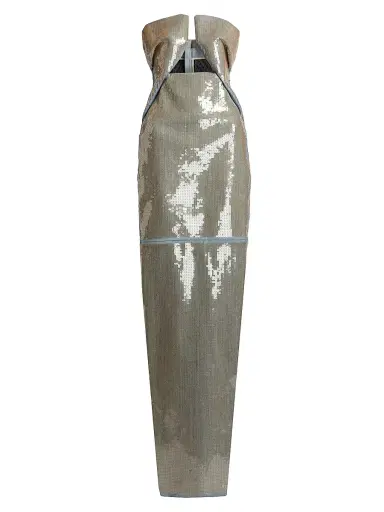 Rick Owens Women's Temple Prong Sequined Gown - Blue Sand - Size 6 | Thumbnail 1 Rick Owens Women's Temple Prong Sequined Gown - Blue Sand - Size 6 | Thumbnail 1