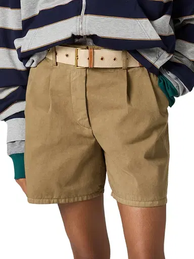 Miu Miu Women's Old Gabardine Bermuda Shorts - Khaki - Size 6 | Thumbnail 3 Miu Miu Women's Old Gabardine Bermuda Shorts - Khaki - Size 6 | Thumbnail 3