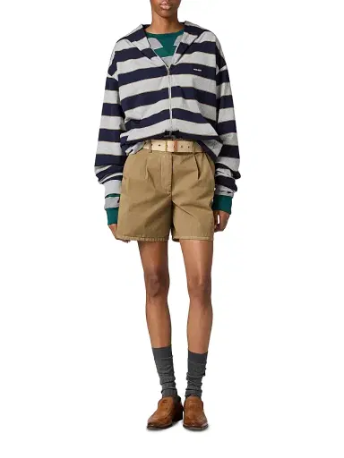 Miu Miu Women's Old Gabardine Bermuda Shorts | Thumbnail 5