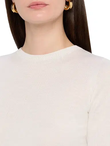 Fabiana Filippi Women's Cashmere-Silk Short-Sleeve Crewneck Sweater - Rafia - Size 14 | Thumbnail 5 Fabiana Filippi Women's Cashmere-Silk Short-Sleeve Crewneck Sweater - Rafia - Size 14 | Thumbnail 5