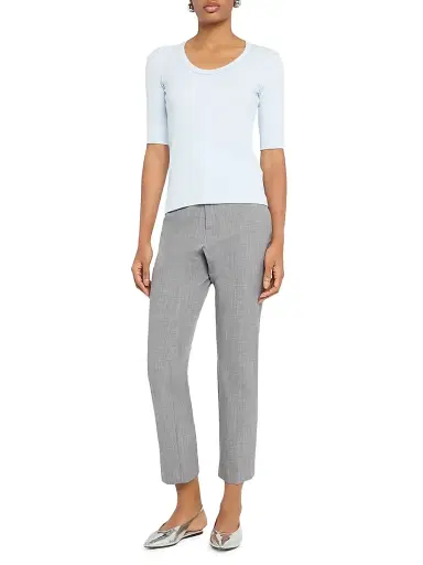 Fabiana Filippi Women's Jersey Cotton U-Neck T-Shirt - Acqua - Size 12 | Thumbnail 2