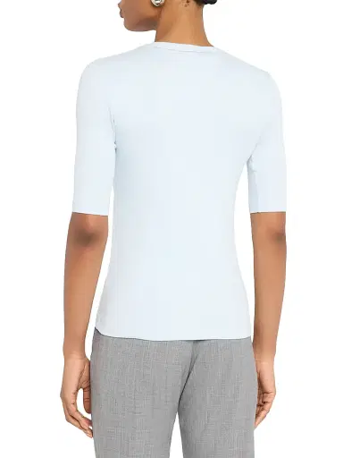 Fabiana Filippi Women's Jersey Cotton U-Neck T-Shirt - Acqua - Size 12 | Thumbnail 4