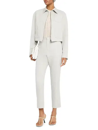 Fabiana Filippi Women's Slubbed Tailoring Regular-Fit Trousers - Ghiaccio - Size 10 | Thumbnail 2