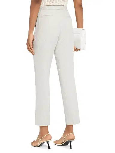 Fabiana Filippi Women's Slubbed Tailoring Regular-Fit Trousers - Ghiaccio - Size 10 | Thumbnail 4