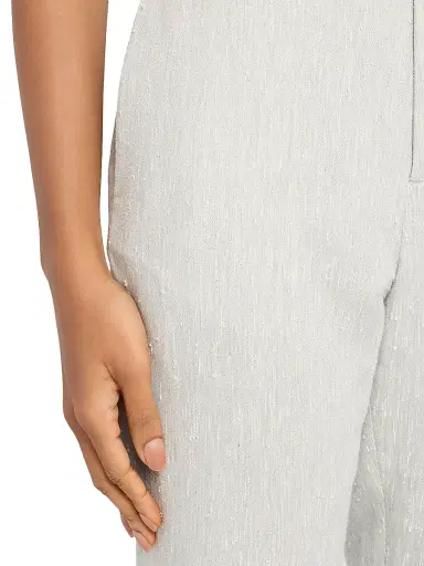 Fabiana Filippi Women's Slubbed Tailoring Regular-Fit Trousers - Ghiaccio - Size 10 | Thumbnail 5