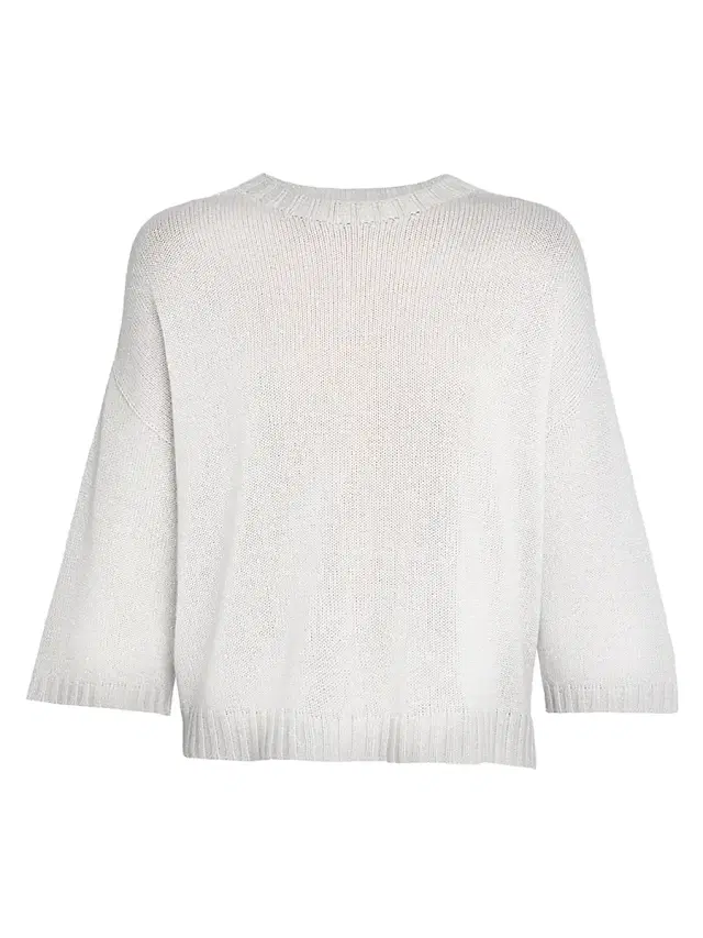 Women's Metallic Wool-Blend T-Shirt - Acqua