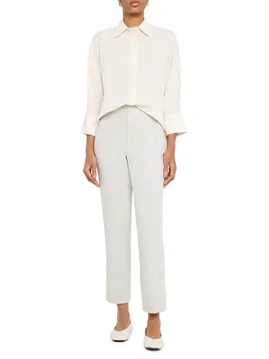 Fabiana Filippi Women's Bistretch Wool Tulle-Trim Button-Front Shirt - Burro - Size 8 | Thumbnail 2 Fabiana Filippi Women's Bistretch Wool Tulle-Trim Button-Front Shirt - Burro - Size 8 | Thumbnail 2