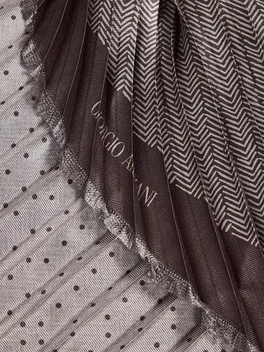 Giorgio Armani Men's Geometric Reversible Silk Scarf | Thumbnail 4 Giorgio Armani Men's Geometric Reversible Silk Scarf | Thumbnail 4