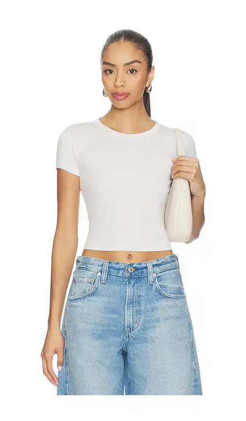 Supima Baby Rib Cropped Tee