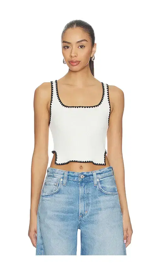 Knitted Scallop Tank Top