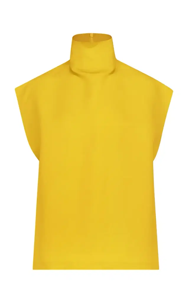 ALAÏA High-Neck Poplin Top