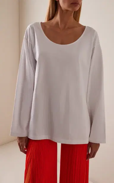 Alaïa Loose Cotton T-Shirt | Thumbnail 2 Alaïa Loose Cotton T-Shirt | Thumbnail 2