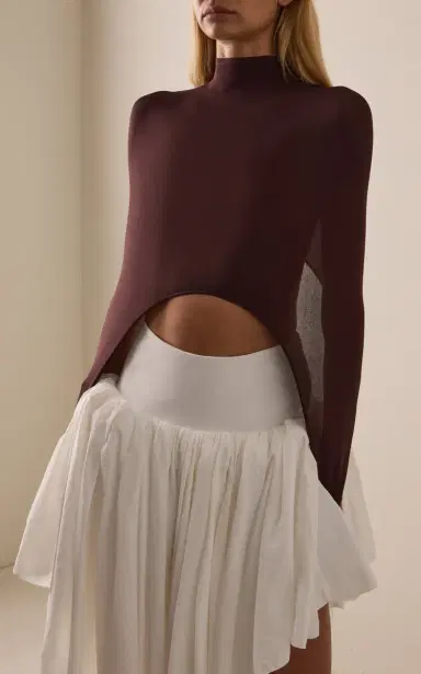 ALAÏA Second-Skin Silk-Blend Tension Top | Thumbnail 2