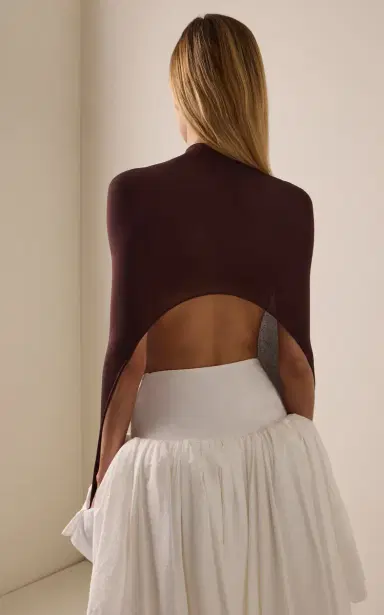 ALAÏA Second-Skin Silk-Blend Tension Top | Thumbnail 4