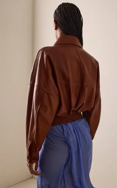 Versace Cropped Leather Jacket | Thumbnail 5