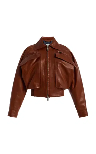 Versace Cropped Leather Jacket | Thumbnail 7