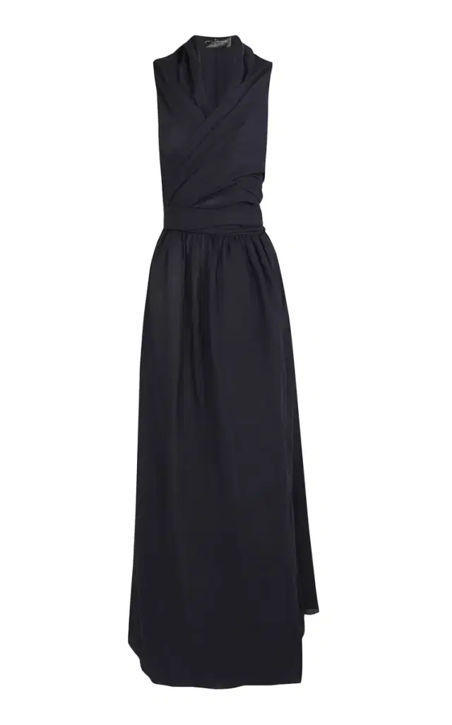 Cortana Mar Drop-Waist Wrap Maxi Dress