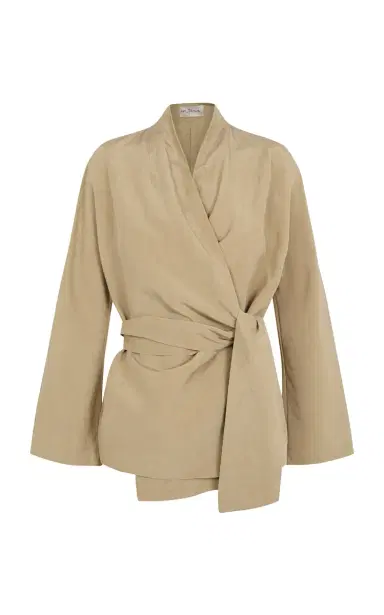 Cortana Simona Twist Detail  Linen-Silk Jacket | Thumbnail 3