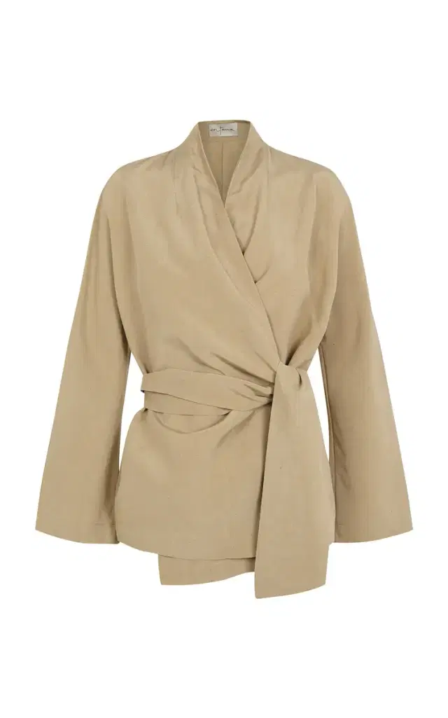 Cortana Simona Twist Detail Linen-Silk Jacket