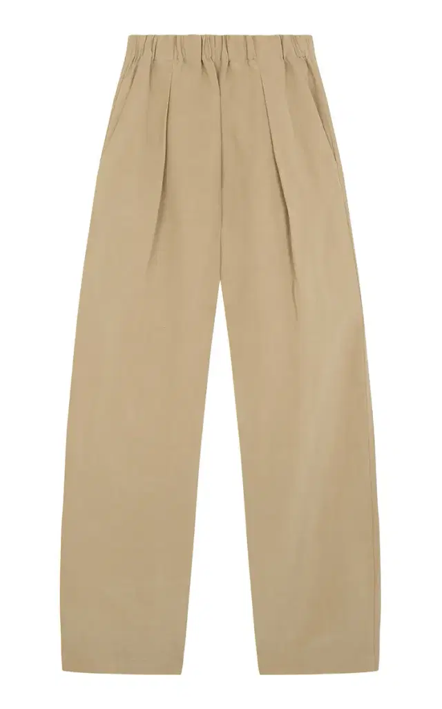 Cortana Mel High-Rise Straight-Leg Linen-Silk Pants