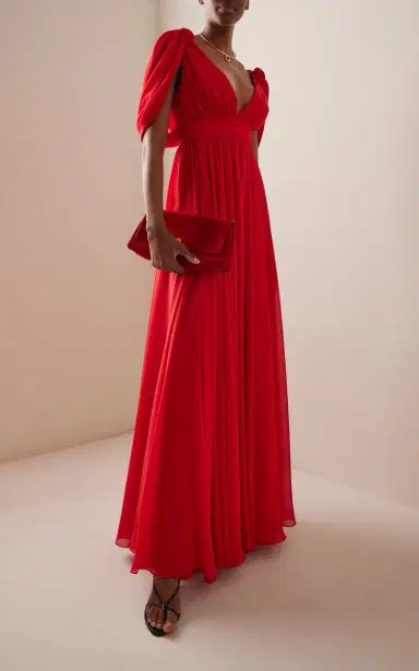 Giambattista Valli Gathered Georgette Dress | Thumbnail 2