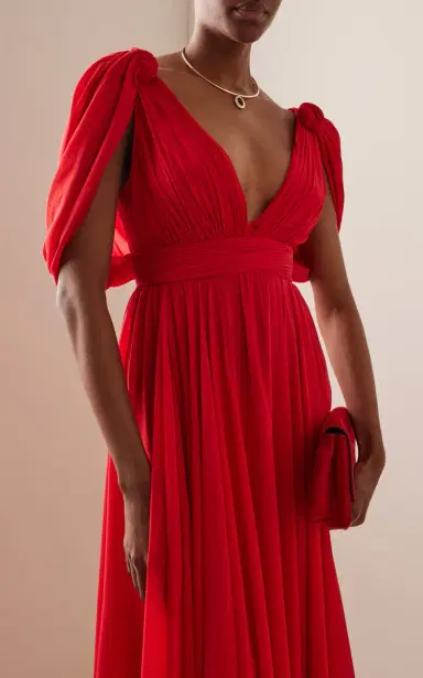 Giambattista Valli Gathered Georgette Dress | Thumbnail 3