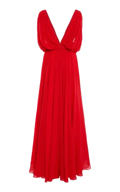 Giambattista Valli Gathered Georgette Dress | Thumbnail 5