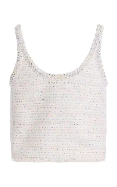 Giambattista Valli Tweed Sorbet Cropped Top | Thumbnail 3