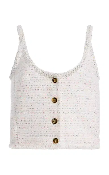 Giambattista Valli Tweed Sorbet Cropped Top | Thumbnail 1