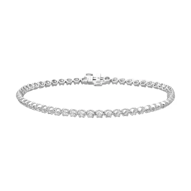 Ina Mar Ina Mar 14K White Gold 1.00 ctw Round Diamond  4-Prong Tennis Bracelet by The Solist